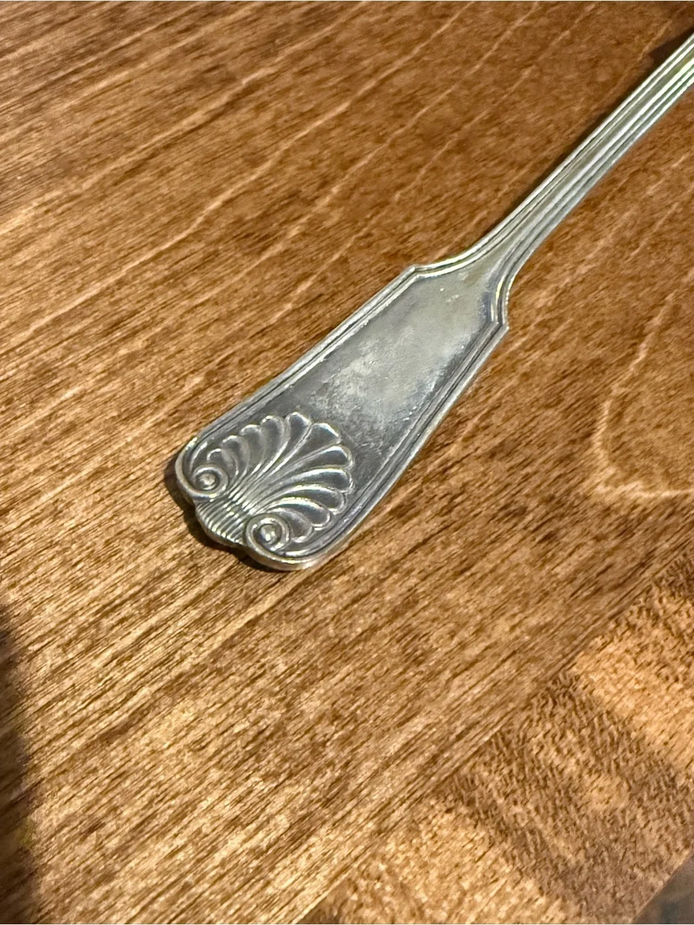 Victorian Silverplate Serving Spoon Ornate Fruit Floral Berry Pattern - Marked